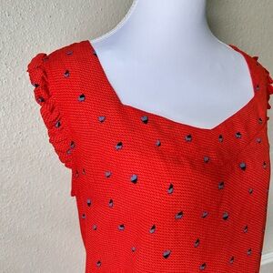 TULIP B Red Tank Top Blouse Large